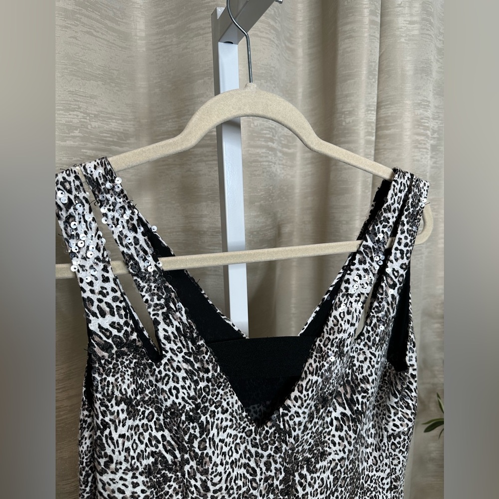 Alberto Makali women’s all over sequence, leopard print dress with double straps - Picture 13 of 17